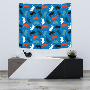 Colorful Rhino Pattern Wall Tapestry