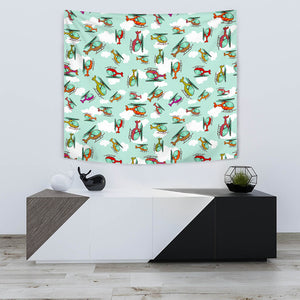 Helicopter Design Pattern Wall Tapestry