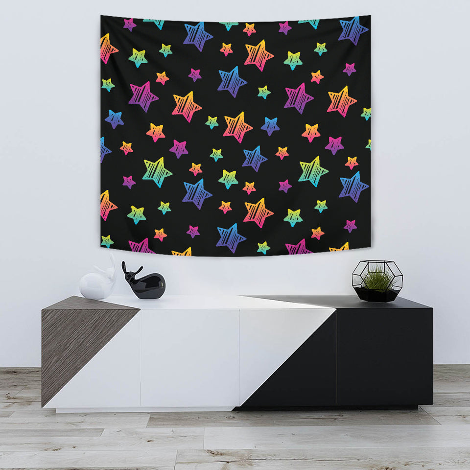 Colorful Star Pattern Wall Tapestry