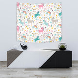 Colorful Unicorn Pattern Wall Tapestry
