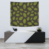 Hop Pattern Black Background Wall Tapestry