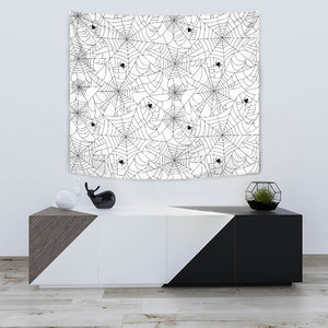 Spider Web Cobweb Pattern White Background Wall Tapestry