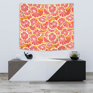 Tropical Grapefruit Pattern Wall Tapestry