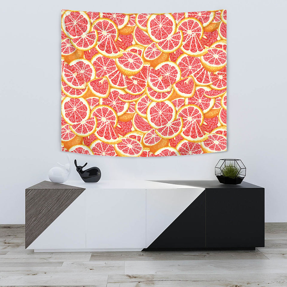 Tropical Grapefruit Pattern Wall Tapestry