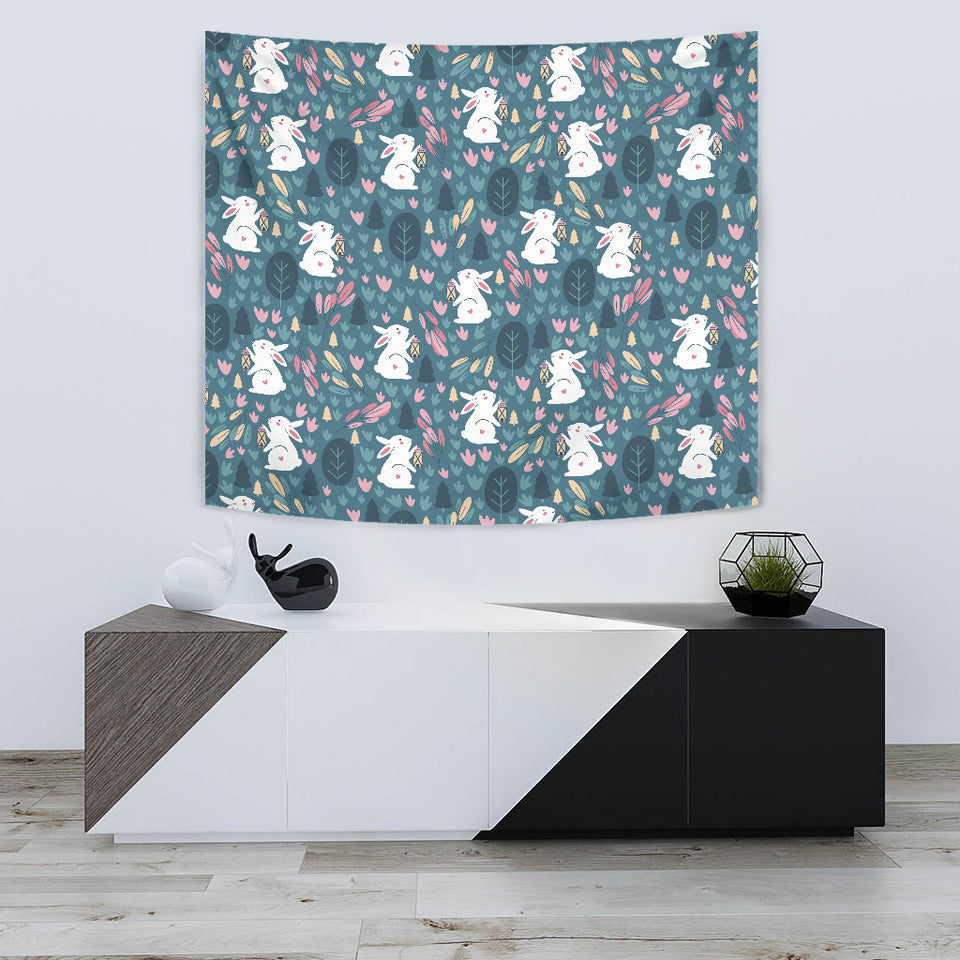 Cute Rabbit Pattern Wall Tapestry