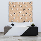 Cute Raccoon Heart Pattern Wall Tapestry