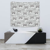 Cute Raccoons Leaves Dot Wall Tapestry