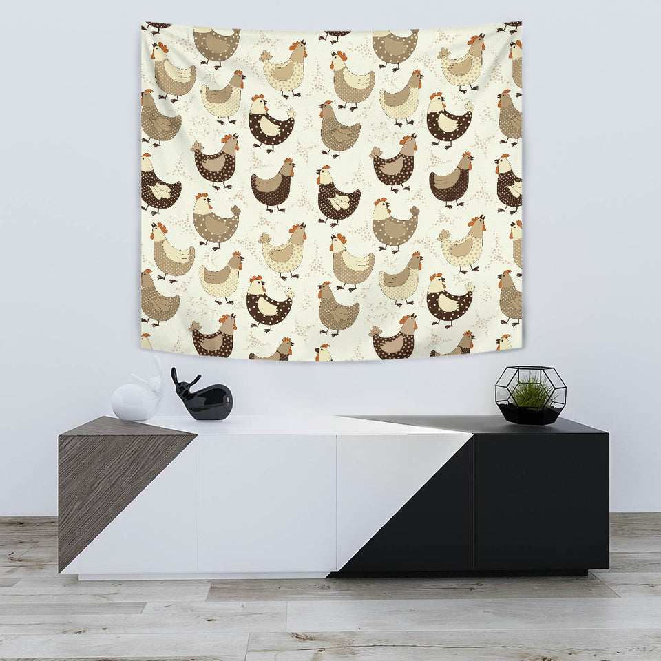 Cute Rooster Chicken Cock Wall Tapestry