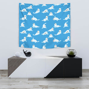 Cute Sea Lion Seal Pattern Background Wall Tapestry