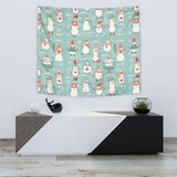 Cute Snowman Pattern Wall Tapestry