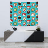 Cute Sushi Pattern Wall Tapestry