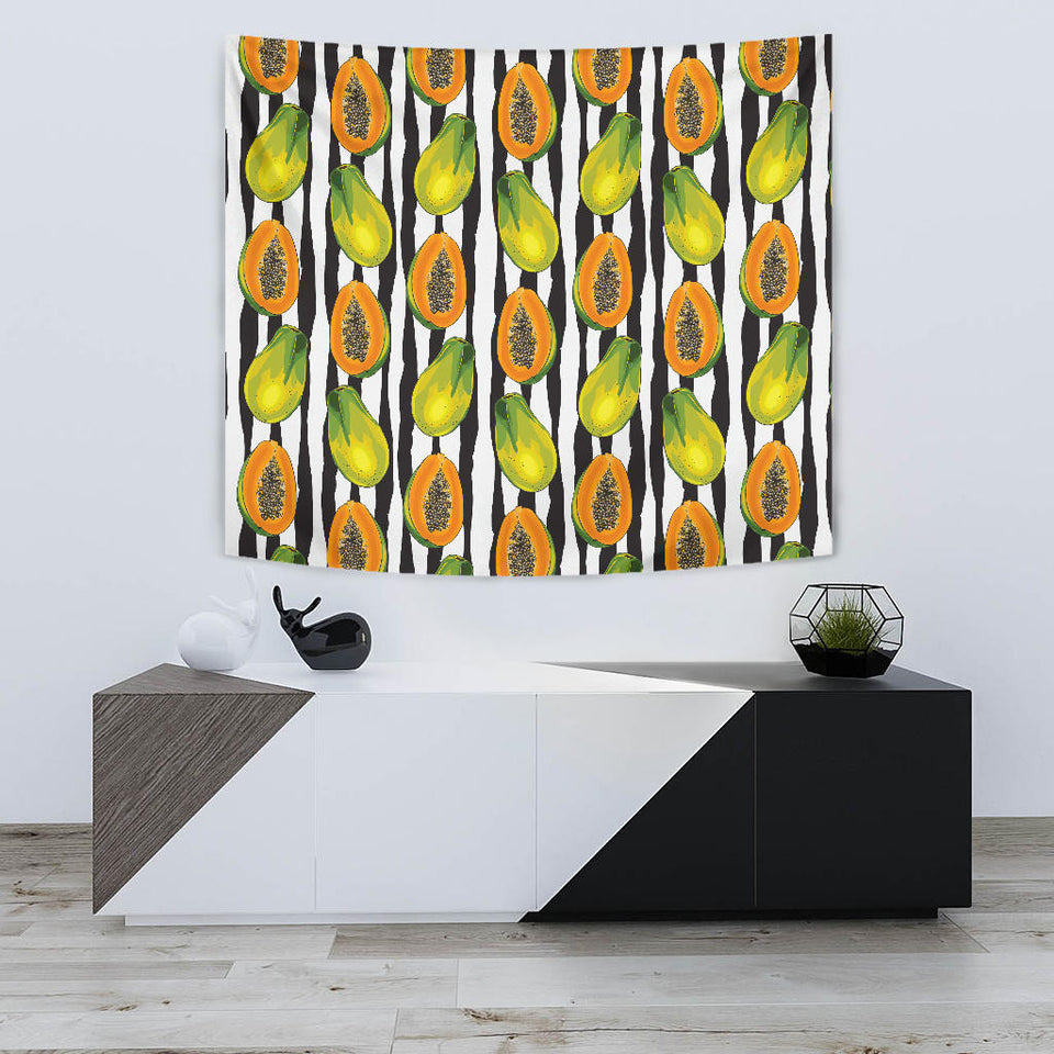Papaya Design Pattern Wall Tapestry