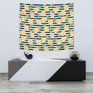 Pineapples Pattern Striped Background Wall Tapestry