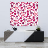 Pink Sketch Tulip Pattern Wall Tapestry