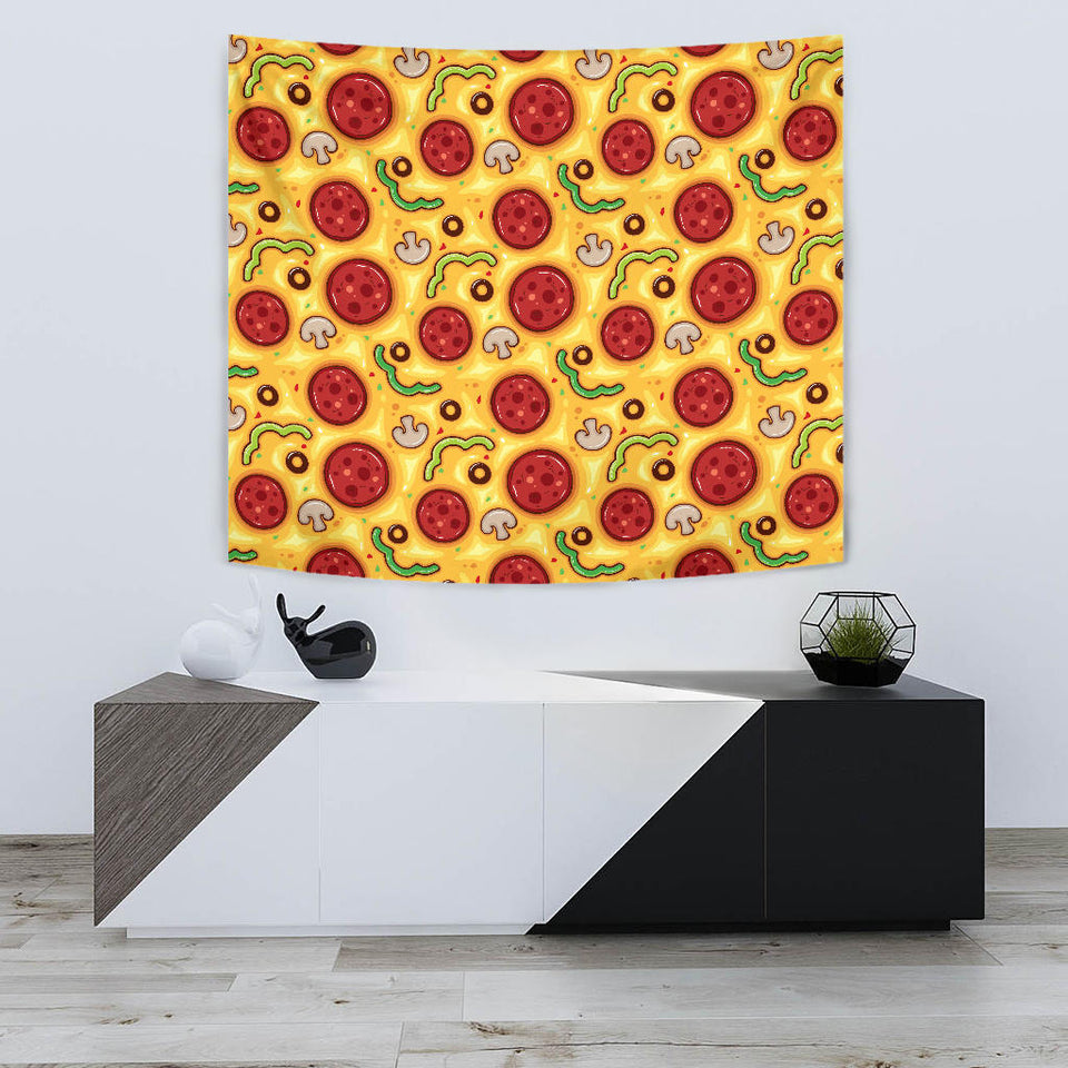 Pizza Texture Pattern Wall Tapestry