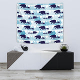 Polar Bear Winter Snow Pattern Wall Tapestry