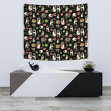 Raccoon Watermelon Pattern Wall Tapestry