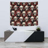 Red Snake Skull Pattern Wall Tapestry