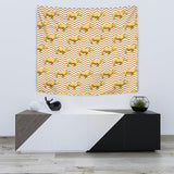 Rhino Yellow Theme Pattern Wall Tapestry
