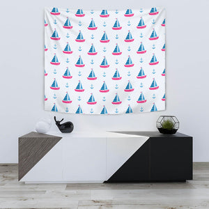 Sailboat Anchor Pattern Wall Tapestry