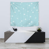 Snowflake Pattern Blue Stripe Background Wall Tapestry