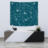Snowflake Pattern Dark Background Wall Tapestry