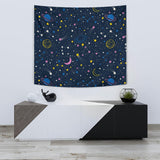 Space Pattern With Planets, Comets, Constellations And Stars Wall Tapestry