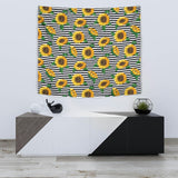 Sunflowers Ribbon Background Wall Tapestry