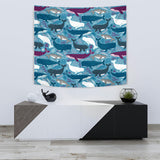 Whale Design Pattern Wall Tapestry