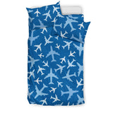 Airplane Pattern In The Sky  Bedding Set