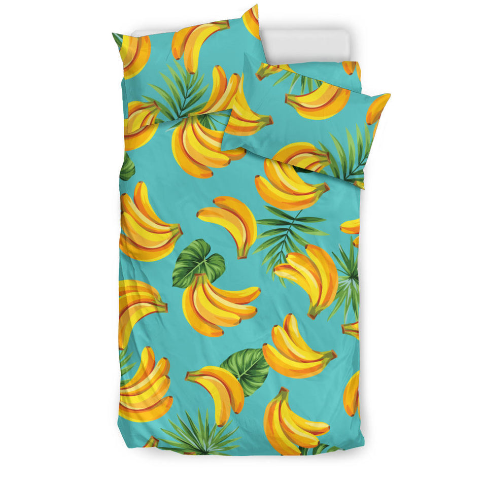 Banana Palm Leaves Pattern Background  Bedding Set