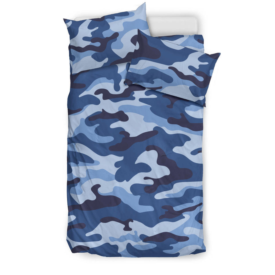 Blue Camo Camouflage Pattern  Bedding Set