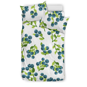 Blueberry White Background  Bedding Set