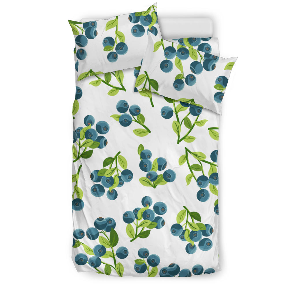 Blueberry White Background  Bedding Set
