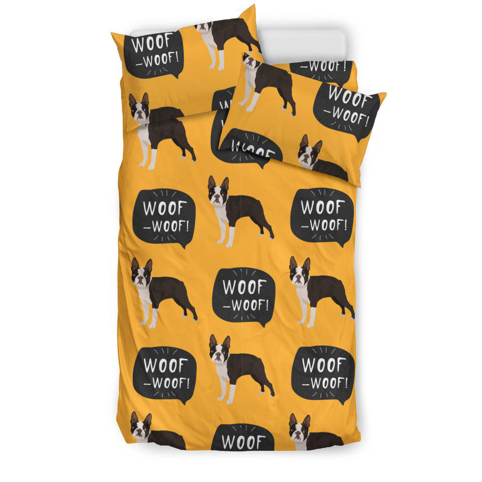 Boston Terrier Design Pattern  Bedding Set