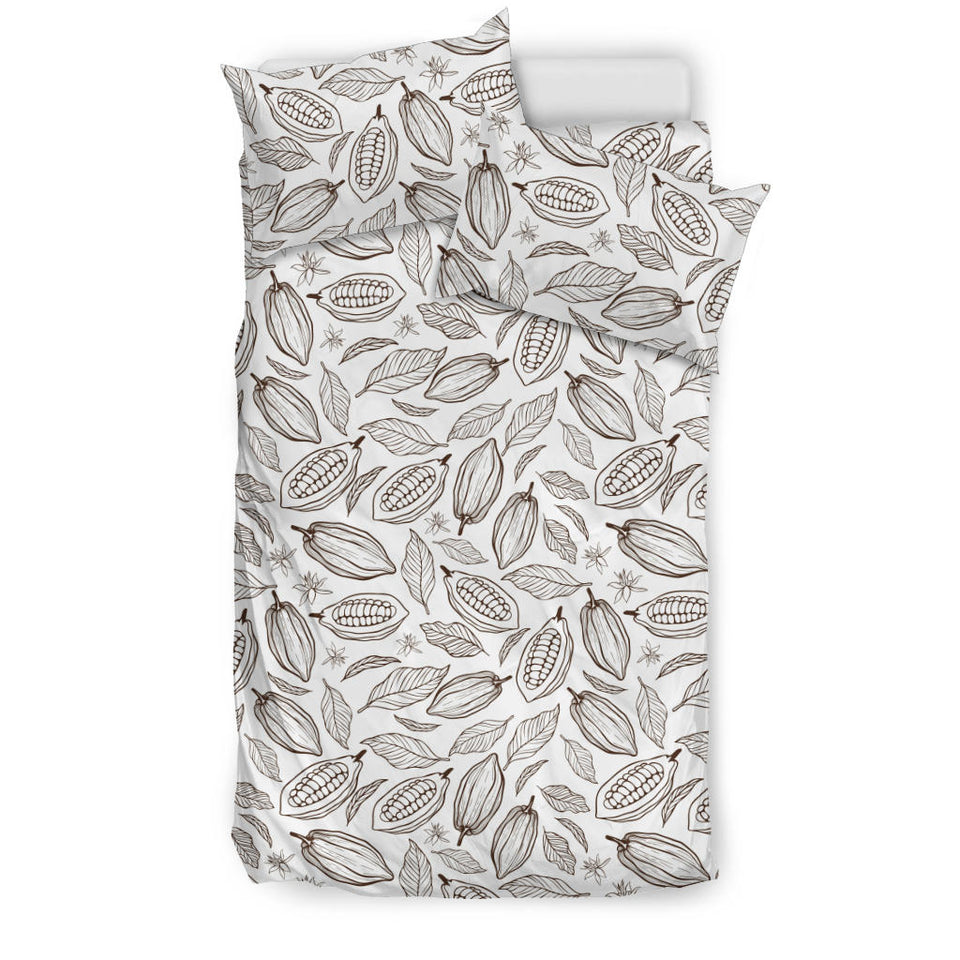 Cocoa Beans Leaves Pattern  Bedding Set