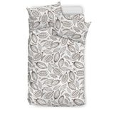 Cocoa Beans Leaves Pattern  Bedding Set