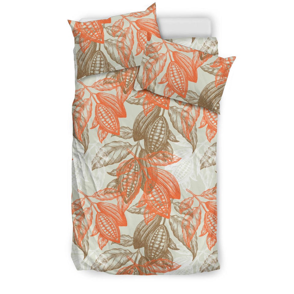 Cocoa Beans Cocoa Tree Pattern  Bedding Set