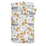 Cute Beagle Dog Pattern Background  Bedding Set