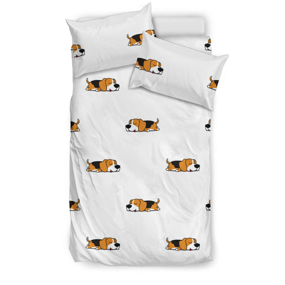 Cute Beagle Dog Sleeping Pattern  Bedding Set