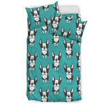 Hand Drawn Boston Terrier Dog Pattern  Bedding Set