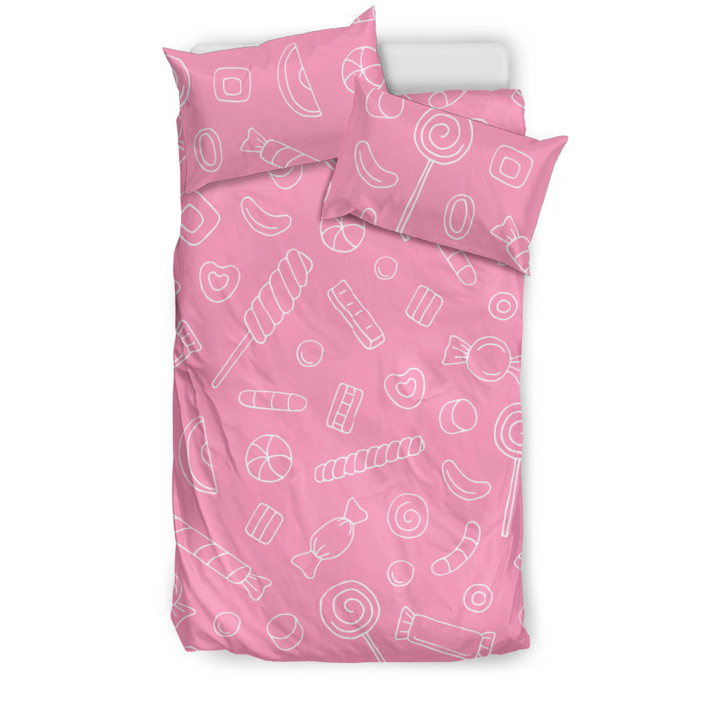 Sweet Candy Pink Background  Bedding Set