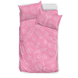 Sweet Candy Pink Background  Bedding Set