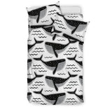 Black Whale Pattern Bedding Set