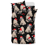 Christmas Pugs Santa_S Red Cap Pattern Bedding Set