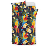 Colorful Parrot Flower Pattern Bedding Set
