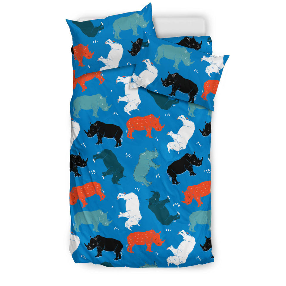 Colorful Rhino Pattern Bedding Set