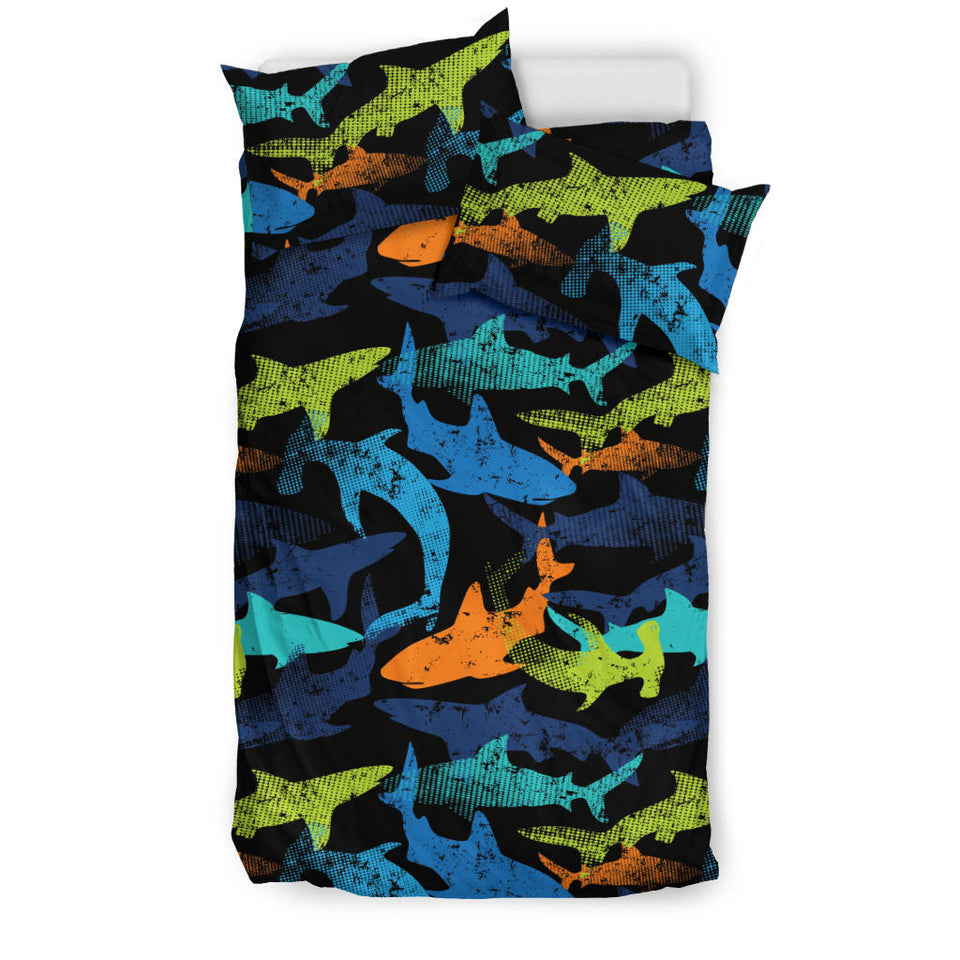 Colorful Shark Bedding Set