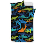 Colorful Shark Bedding Set