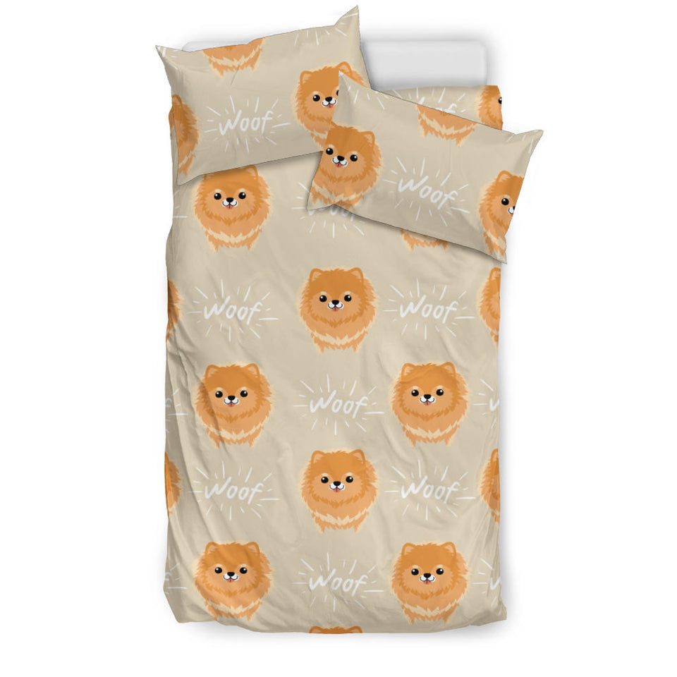 Cute Brown Pomeranian Puppy  Bedding Set
